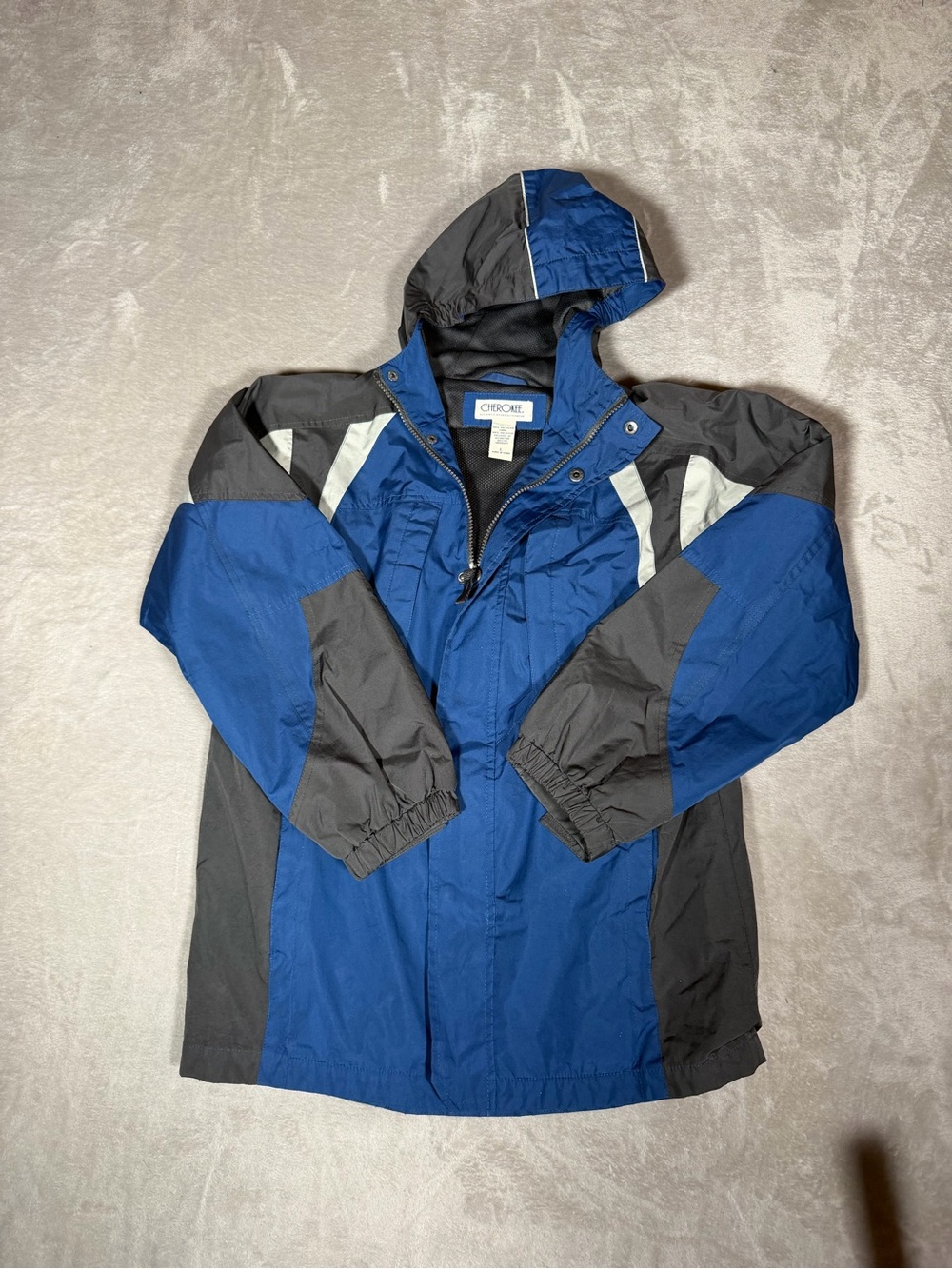 Cherokee Blue and Charcoal Hooded Jacket